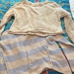 Striped Knit Sweater and Skirt Set